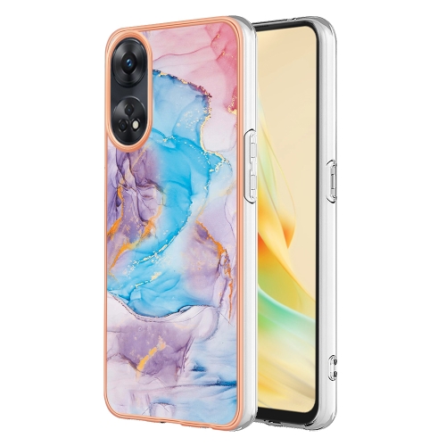 

For OPPO Reno8 T 4G Electroplating IMD TPU Phone Case(Blue Marble)