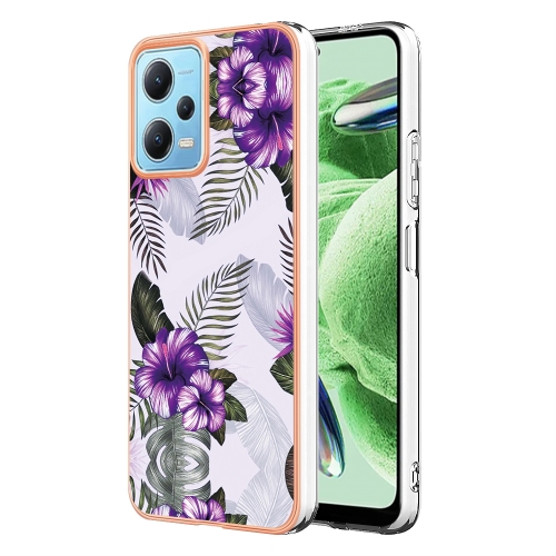 

Electroplating IMD TPU Phone Case For Xiaomi Redmi Note 12 5G Global/Note 12 5G China/Poco X5 5G(Purple Flower)