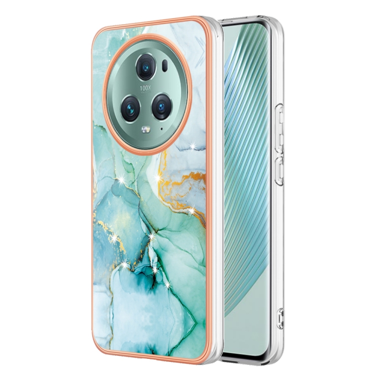 

For Honor X9a/Magic5 Lite Electroplating Marble Dual-side IMD Phone Case(Green 003)