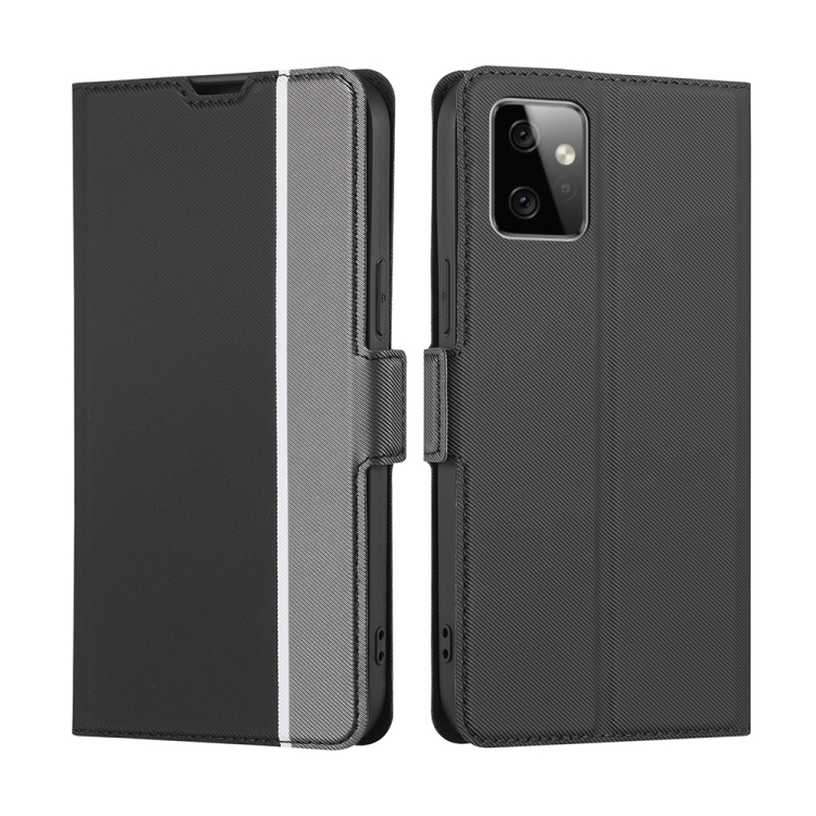 

For Motorola Moto G Power 2023 Twill Texture Side Buckle Leather Phone Case(Black)