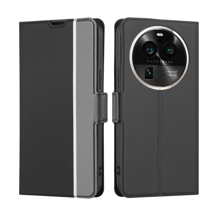 

For OPPO Find X6 Pro 5G Twill Texture Side Buckle Leather Phone Case(Black)