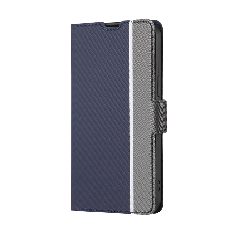 

For Tecno Pova 4 Pro Twill Texture Side Buckle Leather Phone Case(Blue)