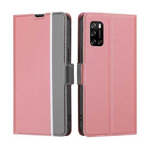 

For Rakuten Big S Twill Texture Side Buckle Leather Phone Case(Pink)