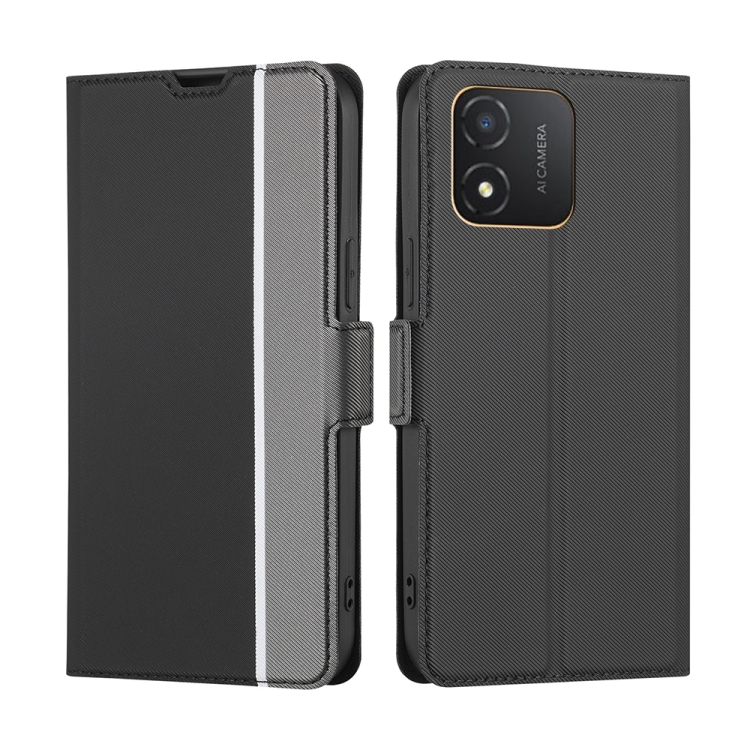

For Honor X5 4G Twill Texture Side Buckle Leather Phone Case(Black)