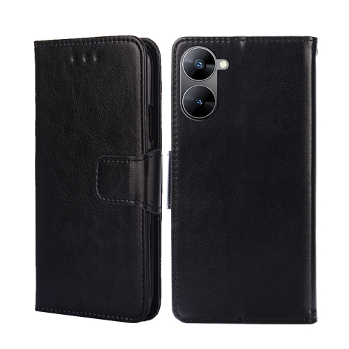 

For Realme V30 5G / V30T Crystal Texture Leather Phone Case(Black)