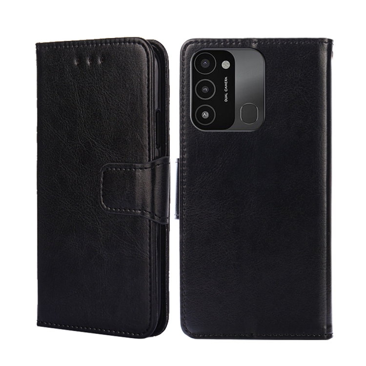 

For Tecno Spark 8C Crystal Texture Leather Phone Case(Black)