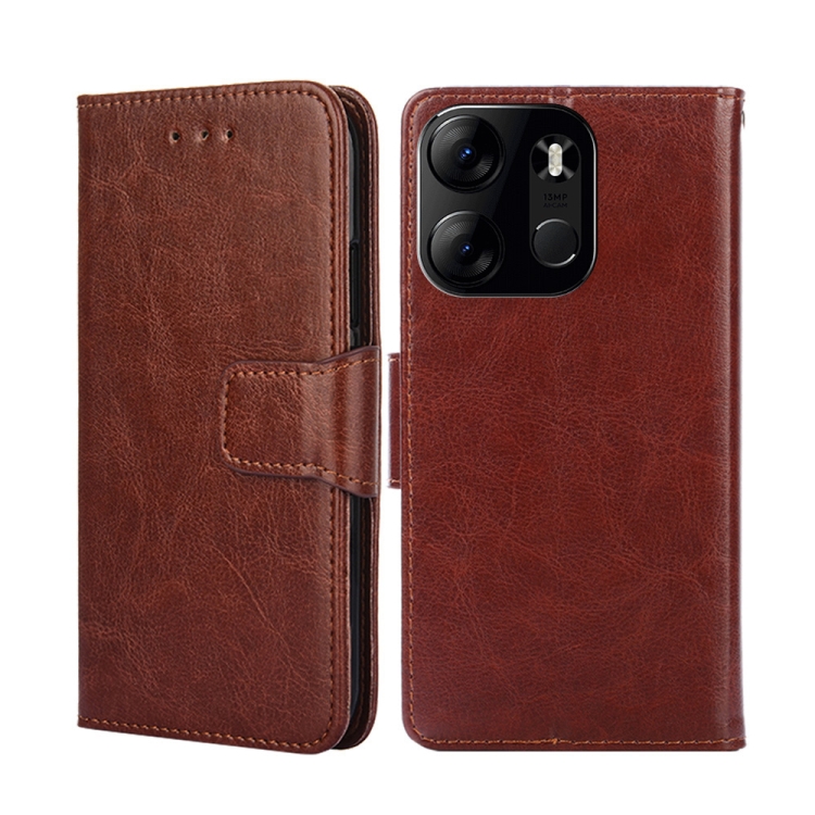 

For Tecno Spark GO 2023 Crystal Texture Leather Phone Case(Brown)