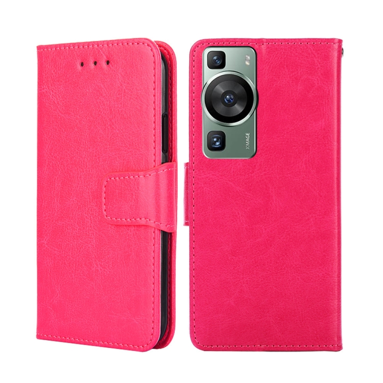

For Huawei P60 / P60 Pro Crystal Texture Leather Phone Case(Rose Red)