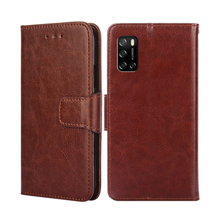 

For Rakuten Big S Crystal Texture Leather Phone Case(Brown)