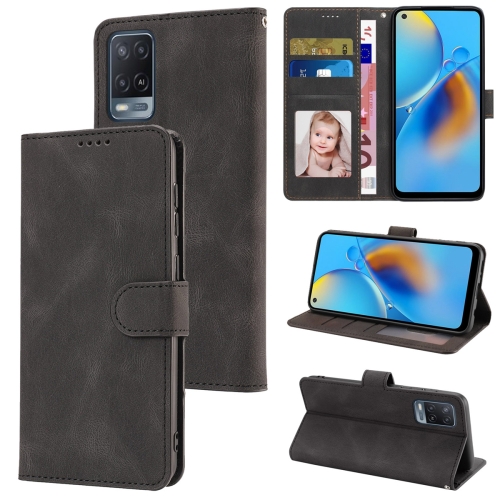

For OPPO A54 4G / A54s / A55 5G / A55s 5G / A53s 5G / A56 5G / A16 / A16s Fantasy Skin-feel Calfskin Texture Leather Phone Case(Black)