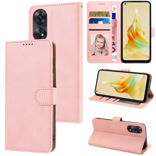 

For OPPO Reno8 T 4G Global Fantasy Skin-feel Calfskin Texture Leather Phone Case(Pink)