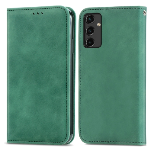 

For Samsung Galaxy A14 5G Retro Skin Feel Magnetic Leather Phone Case(Green)