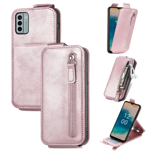 

For Nokia G22 Zipper Wallet Vertical Flip Leather Phone Case(Rose Gold)