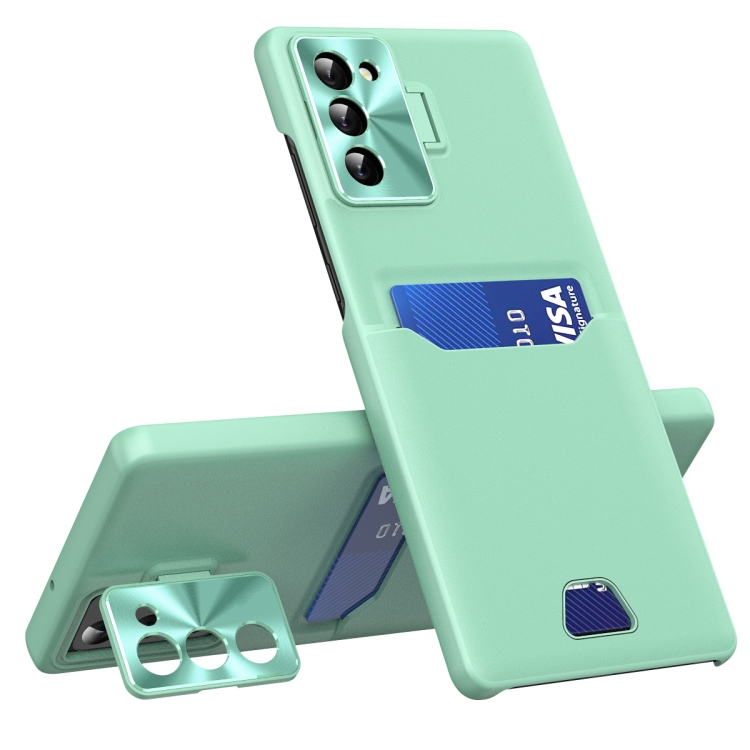 

For Samsung Galaxy S23 5G Pure Color Invisible Lens Holder Phone Case(Mint Green)