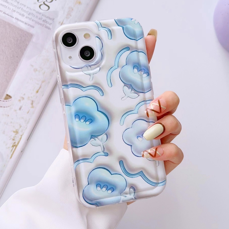 

For iPhone 14 Pro Airbag TPU Phone Case(Blue Clouds)