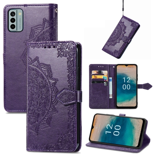 

For Nokia G22 Mandala Flower Embossed Leather Phone Case(Purple)