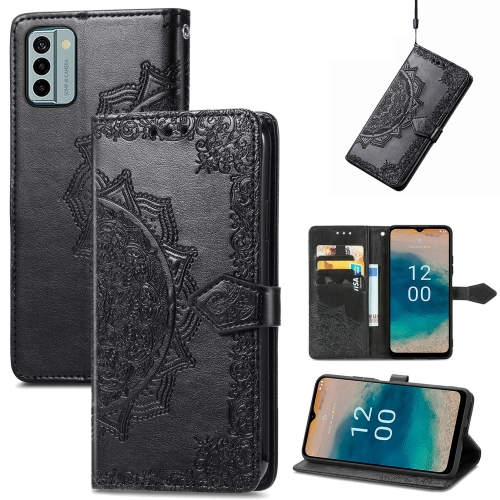 

For Nokia G22 Mandala Flower Embossed Leather Phone Case(Black)
