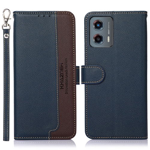

For Motorola Moto G 5G 2023 KHAZNEH Litchi Texture Leather RFID Phone Case(Blue)