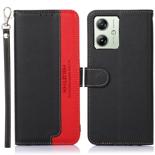 

For Motorola Moto G64 5G KHAZNEH Litchi Texture Leather RFID Phone Case(Black)