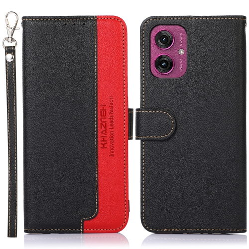 

For Motorola Moto G55 5G KHAZNEH Litchi Texture Leather RFID Phone Case(Black)