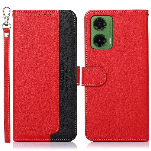 

For Motorola Moto G35 5G KHAZNEH Litchi Texture Leather RFID Phone Case(Red)