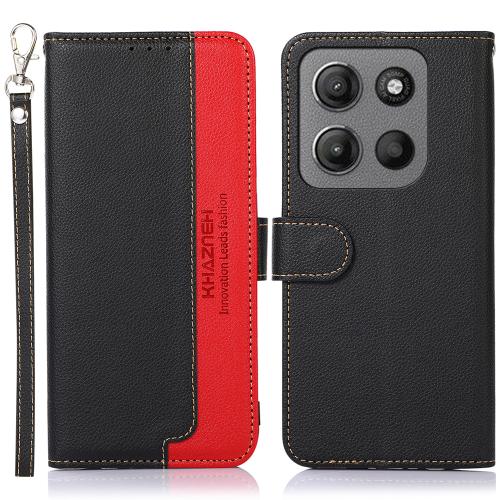 

For Motorola Moto G15 4G / G05 KHAZNEH Litchi Texture Leather RFID Phone Case(Black)