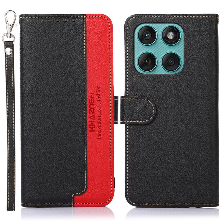

For Motorola Edge 60 Fusion / 60 Pro KHAZNEH Litchi Texture Leather RFID Phone Case(Black)