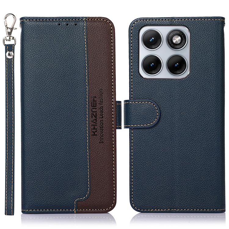 

For Motorola Edge 70 Fusion 5G KHAZNEH Litchi Texture Leather RFID Phone Case(Blue)