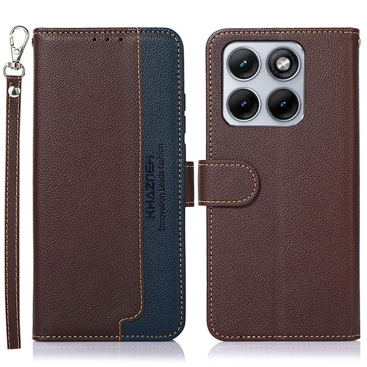 

For Motorola Edge 70 Fusion 5G KHAZNEH Litchi Texture Leather RFID Phone Case(Brown)