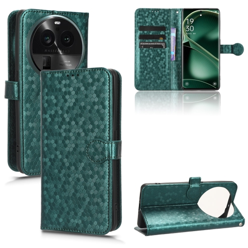 

For OPPO Find X6 Pro 5G Honeycomb Dot Texture Leather Phone Case(Green)
