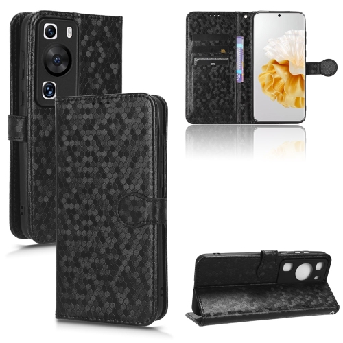 

For Huawei P60 / P60 Pro Honeycomb Dot Texture Leather Phone Case(Black)