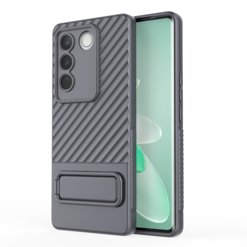 

For vivo S16 Pro 5G Wavy Texture TPU Phone Case with Lens Film(Grey)