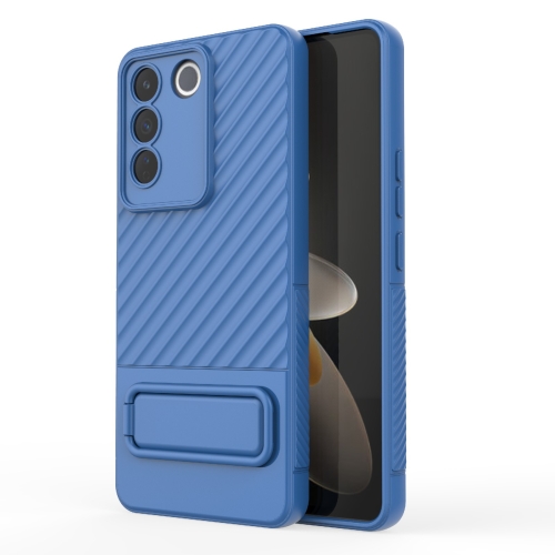 

For vivo S16e Wavy Texture TPU Phone Case with Lens Film(Blue)