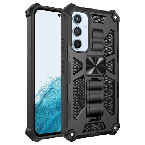 

For Samsung Galaxy A54 5G Armor Shockproof TPU + PC Magnetic Protective Phone Case with Holder(Black)