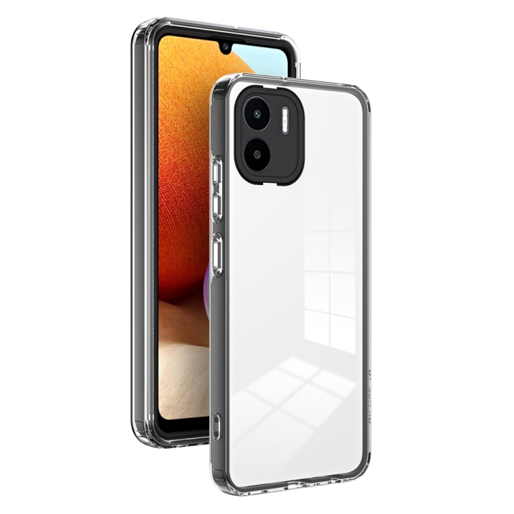 

For Xiaomi Redmi A1+ / A2+ 3 in 1 Clear TPU Color PC Frame Phone Case(Black)