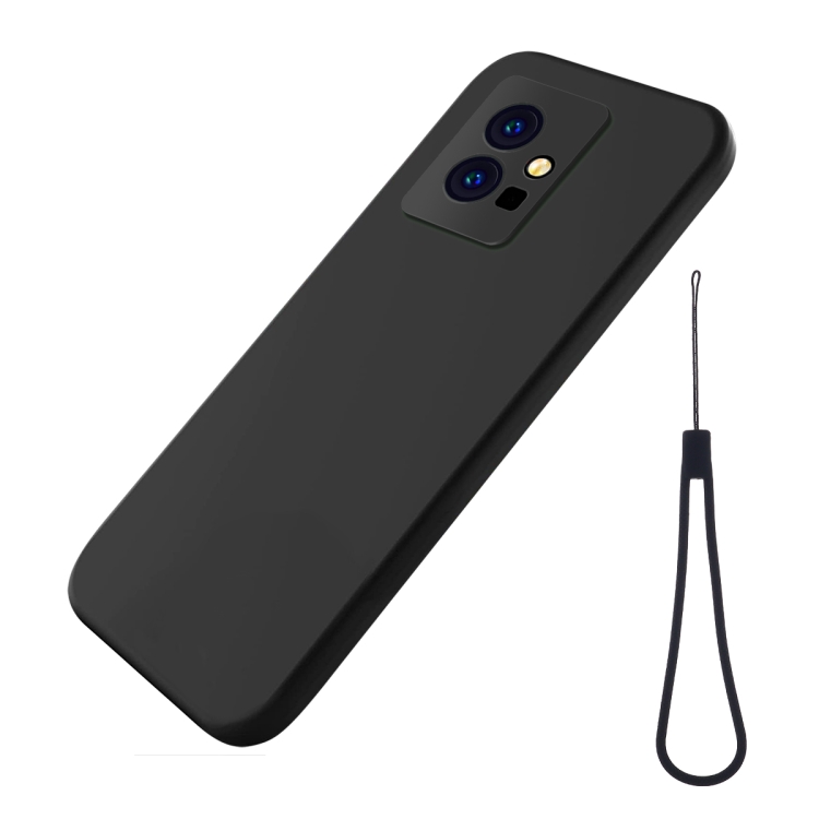 Coque Silicone + Verre Trempé Pour Vivo Y75/Y76/Y55 5G - Noir Mat, Protection Antichoc - Livrée Avec Housse