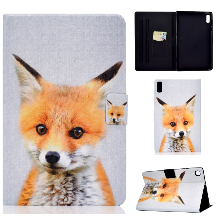 

For Lenovo Tab M9 Colored Drawing Horizontal Flip Tablet Leather Case(Fox)