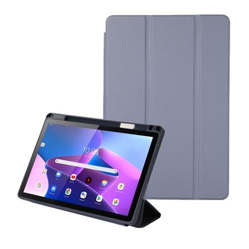 

For Lenovo Tab M10 Plus 10.6 3rd Gen 2022 Solid Color 3-folding Leather Tablet Case(Lavender Grey)