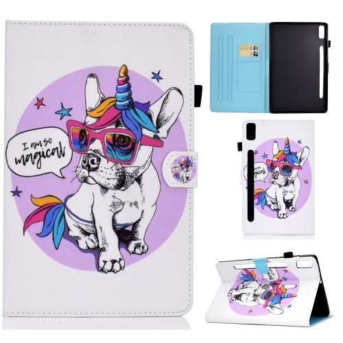

For Lenovo Tab P11 Pro Gen 2 Sewing Thread Horizontal Painted Tablet Leather Case(Unicorn Dog)