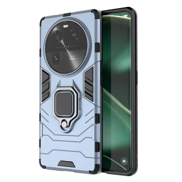 

For OPPO Find X6 Magnetic Ring Holder PC + TPU Phone Case(Navy Blue)