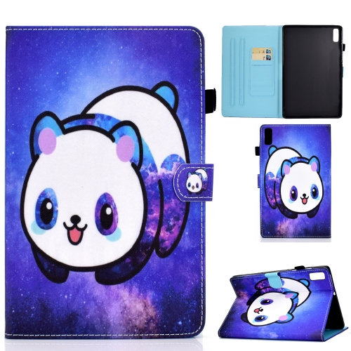 

For Lenovo Tab M9 Sewing Thread Horizontal Painted Tablet Leather Case(Star Panda)
