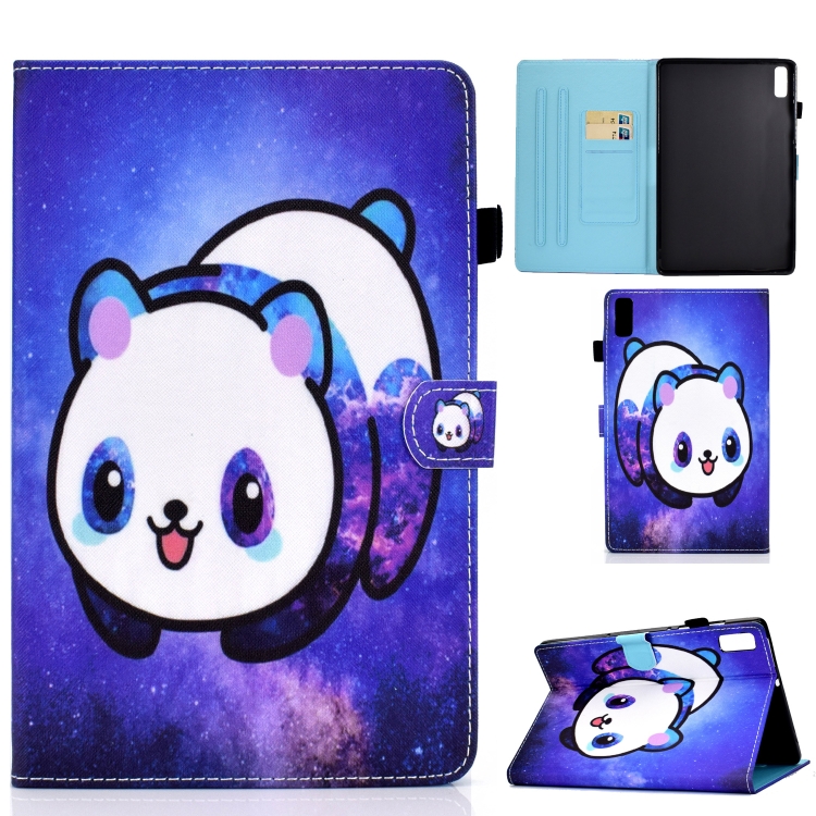 

For Lenovo Tab P11 Gen 2 Sewing Thread Horizontal Painted Tablet Leather Case(Star Panda)