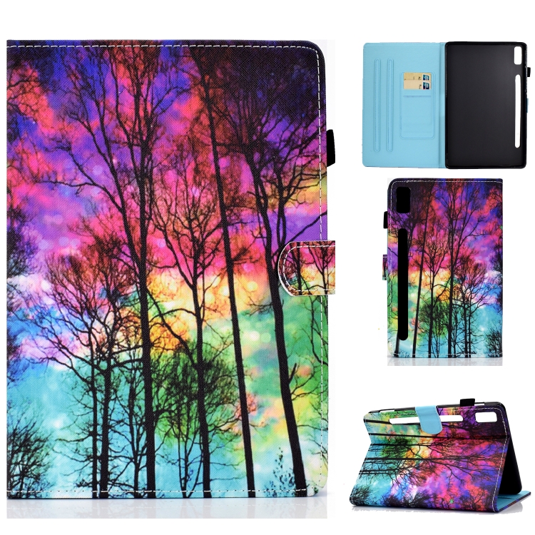 

For Lenovo Tab P11 Pro Gen 2 Sewing Thread Horizontal Painted Tablet Leather Case(Forest)