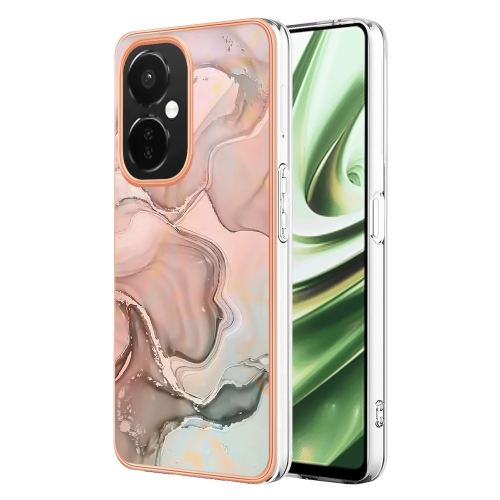 

For OnePlus Nord CE 3 5G Electroplating Marble Dual-side IMD Phone Case(Rose Gold 015)