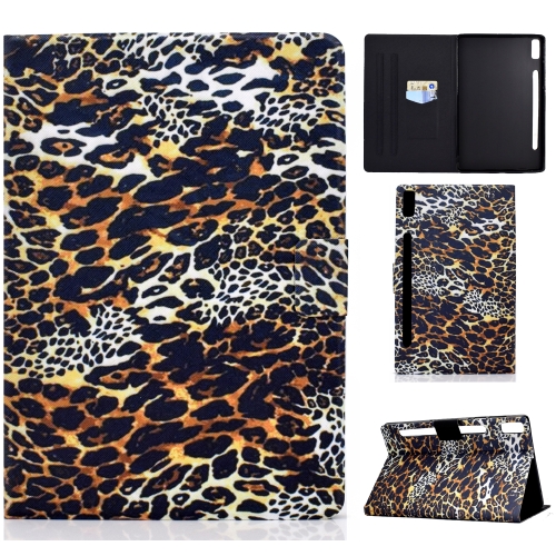 

For Lenovo Tab P11 Pro Gen 2 Colored Drawing Horizontal Flip Tablet Leather Case(Leopard Print)