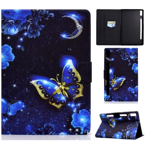 

For Lenovo Tab P11 Pro Gen 2 Colored Drawing Horizontal Flip Tablet Leather Case(Blue Butterfly)
