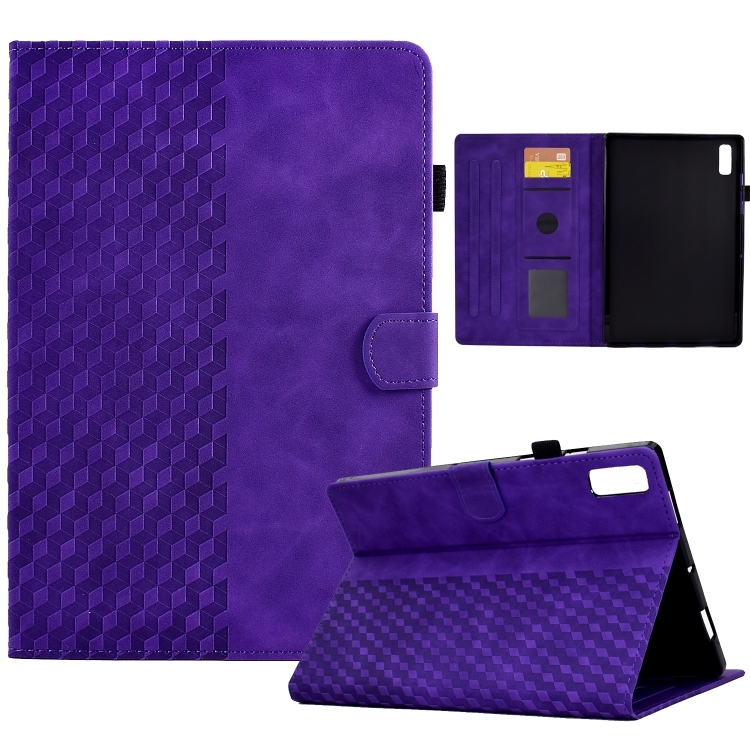 

For Lenovo Tab P11 Gen 2 Rhombus Embossed Leather Tablet Case(Purple)