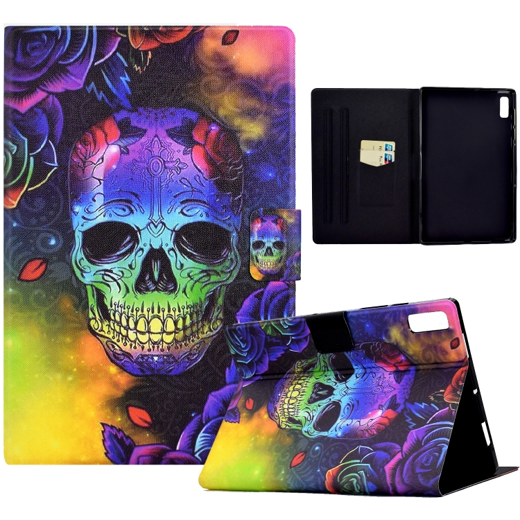 

For Lenovo Tab P11 Gen 2 Coloured Drawing Leather Tablet Case(Skull)