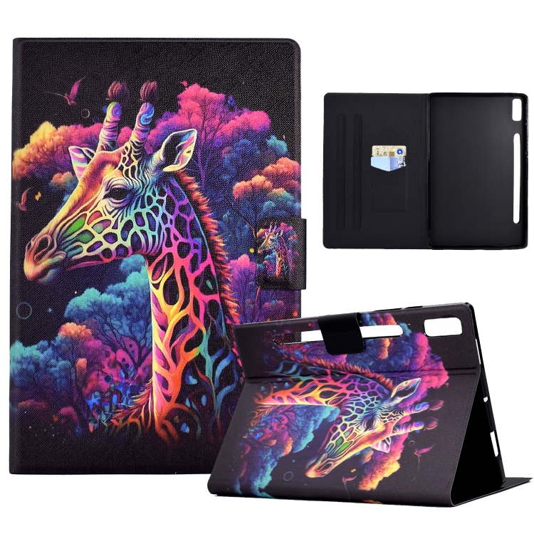 

For Lenovo Tab P11 Pro Gen 2 Coloured Drawing Leather Tablet Case(Giraffe)