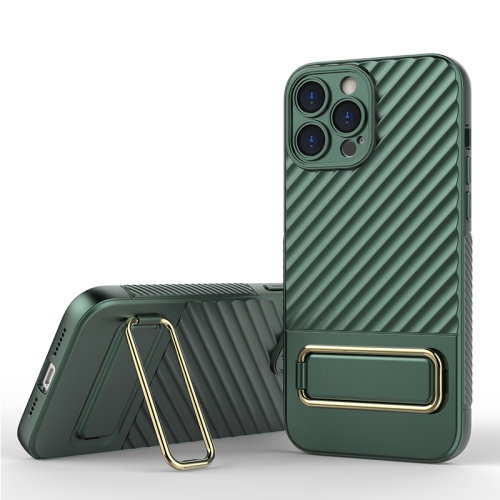 

For iPhone 13 Pro Max Wavy Textured Magsafe Magnetic Phone Case with Lens Film(Green)